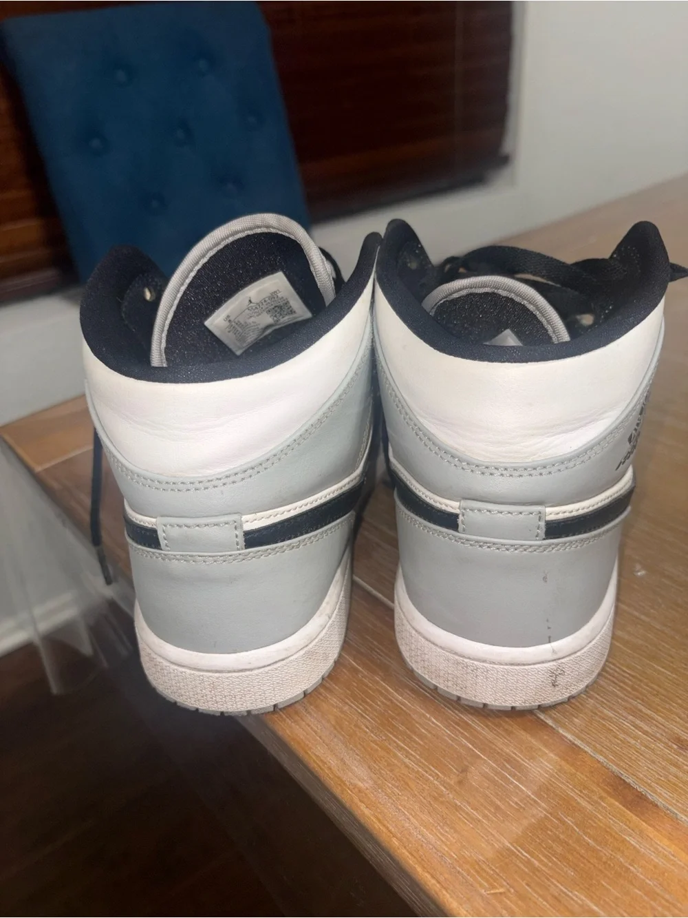 Jordan Kids' High-Top Sneakers in White, Light Gray and Black
